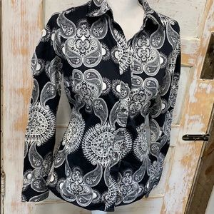 Black and White Paisley Tommy Shirt